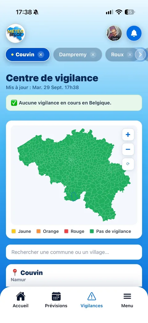 Écran 4 de l'application Application Météo Belge
