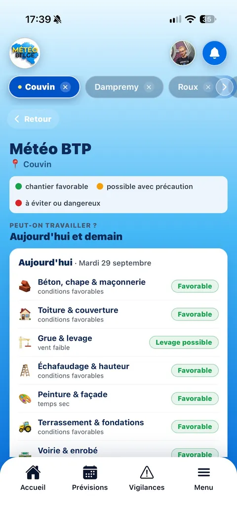 Écran 5 de l'application Application Météo Belge