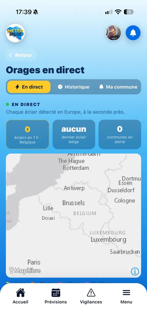 Écran 6 de l'application Application Météo Belge