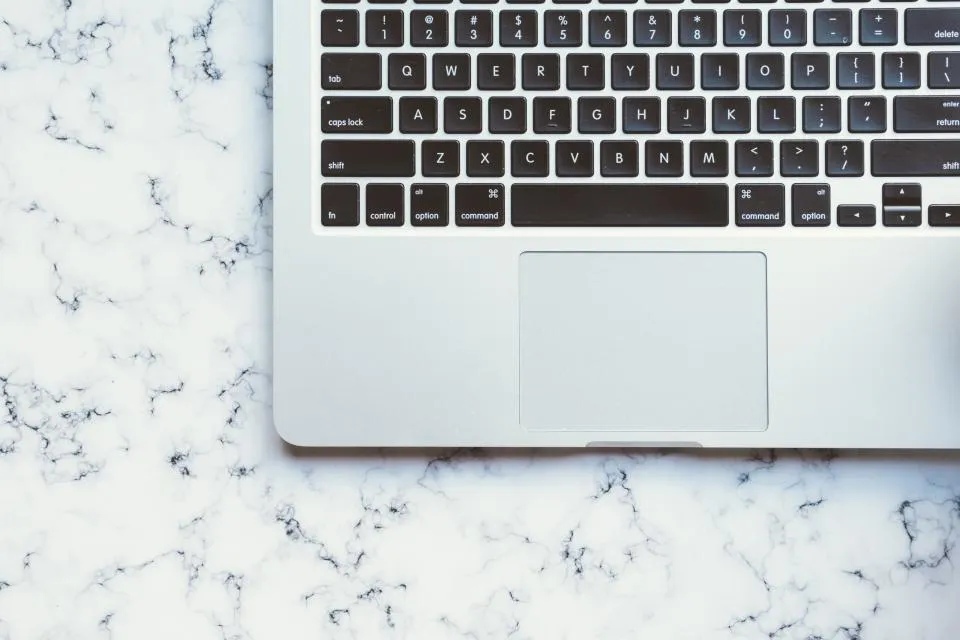 Clavier d'ordinateur portable vu de près